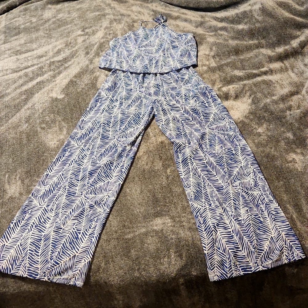 Blue and white s/m jumpsuit